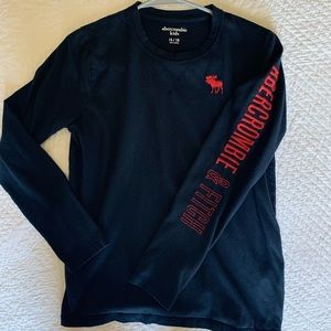 Navy, long sleeve Abercrombie & Fitch shirt